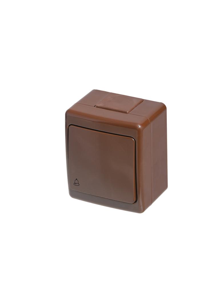 Wyłącznik BETA, pojedynczy, chwilowy-dzwonek, IP44, brązowy D.3210WD PAWBOL