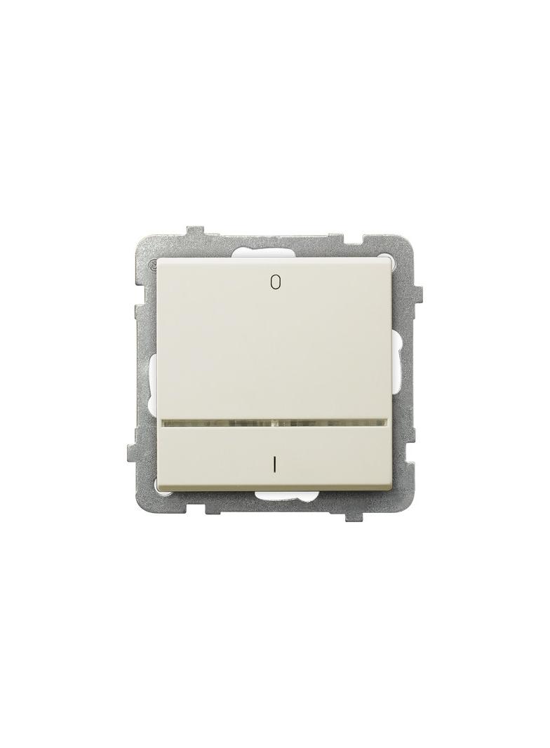 SONATA Łącznik dwubiegunowy z podświetleniem pomarańczowym - kolor ecru