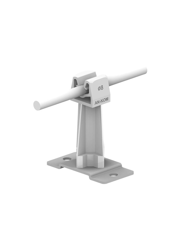 Uchwyt na płytce stal.Z-zatrzask H=7cm/OG/ słupek szary