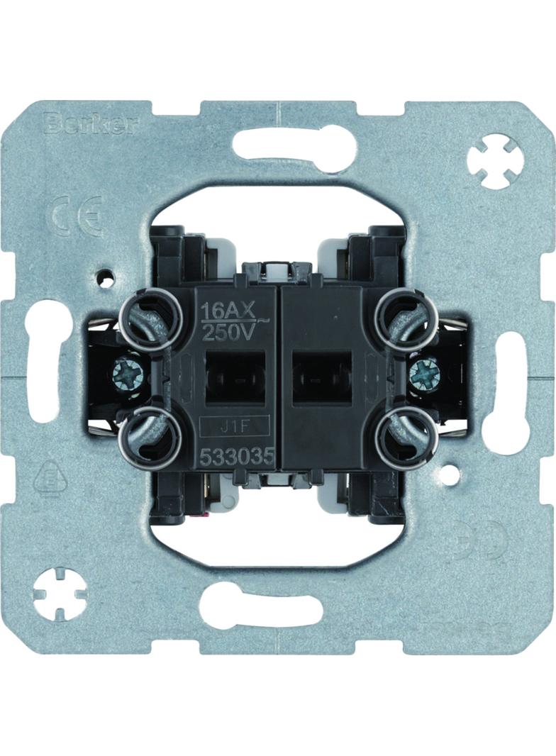 BERKER one.platform Łącznik 2-klawiszowy seryjny (świecznikowy) mechanizm samozaciski 533035 HAGER