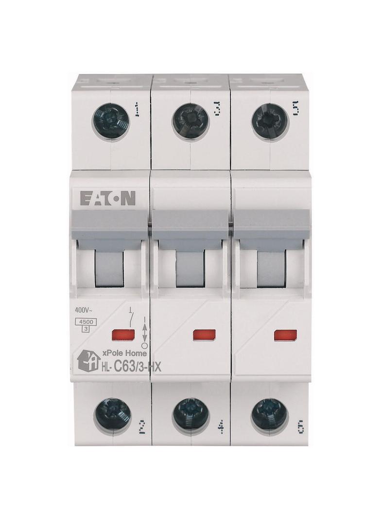 HN-C63/3 Wyłącznik nadprądowy 6kA C63A 3P 194897 EATON