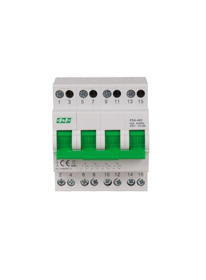 4-biegunowy, przełącznik instalacyjny sieć-agregat 63A