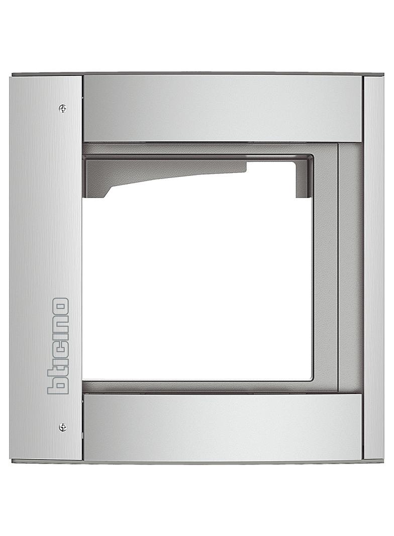 RAMKA Z UCHWYTEM DO PANELI SFERA - 1 MODUŁ - ALUMINIUM, Bticino