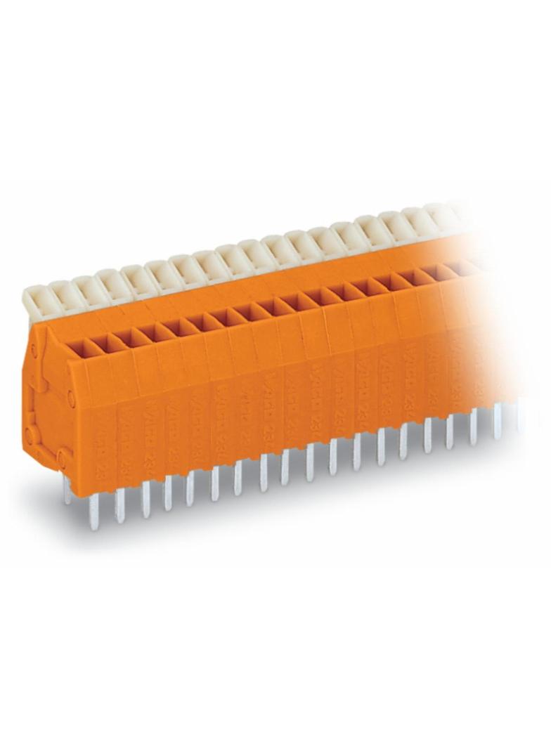 listwa zaciskowa do pł. drukowanych 4-bieg. pomarańczowa raster 2,54 mm