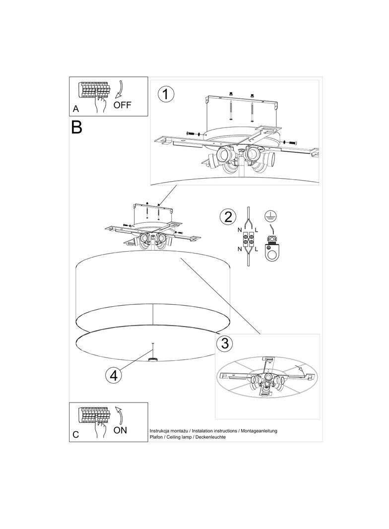 Sollux Plafon OTTO 70 czarny SL.0794