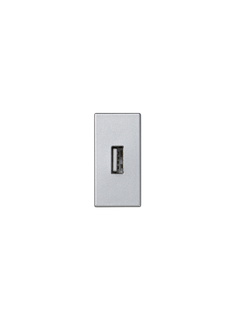 Simon Connect Płytka K45/2 złącza USB typ A żeńskie 225x45mm + gniazdo zaciski śrubowe aluminium K128B/8 KONTAKT