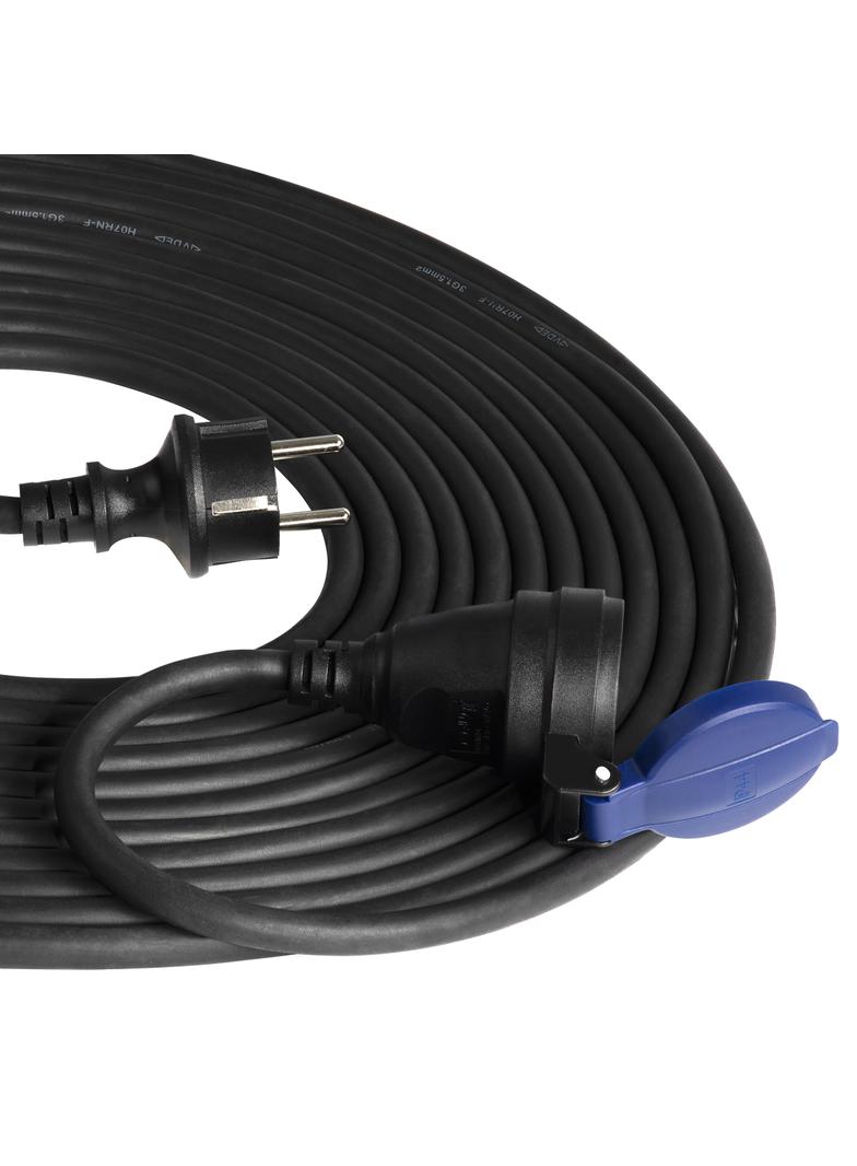 Przedłużacz warsztatowy bryzgoszczelny IP44 1x2P+Z 10m kabel gumowy olejoodporny H07RN-F 3x1,5mm2 OR