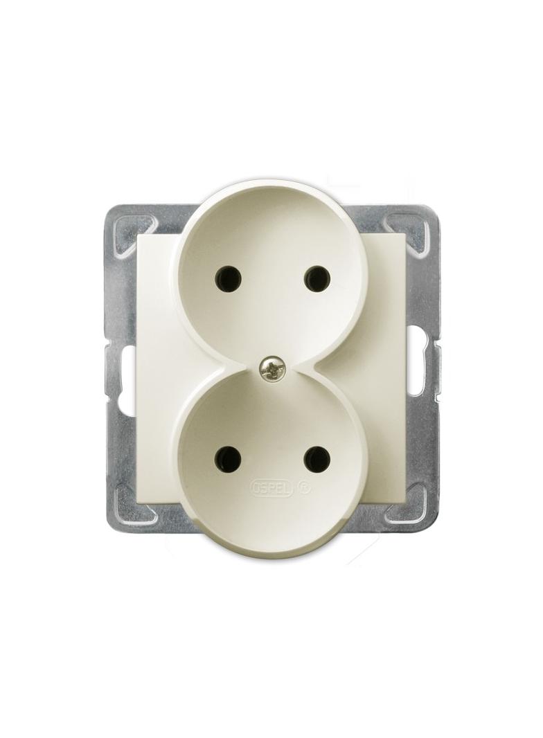 IMPRESJA Gniazdo podwójne moduł bez ramki - kolor ecru