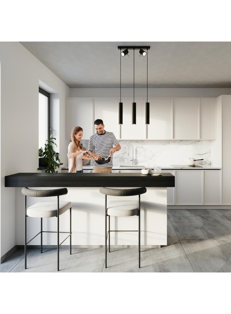 Sollux Lampa wisząca RING 3 czarny SL.1099