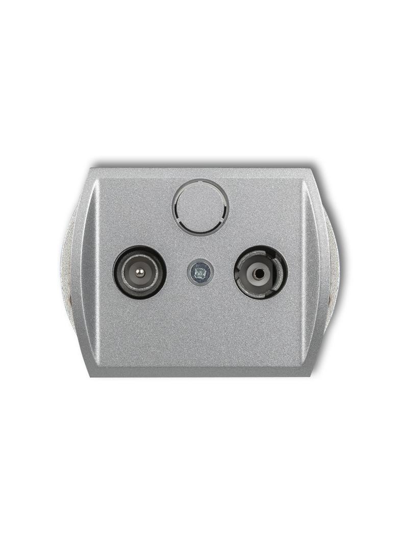 TREND Mechanizm gniazda abonenckiego RTV przelotowego 9dB srebrny metalik