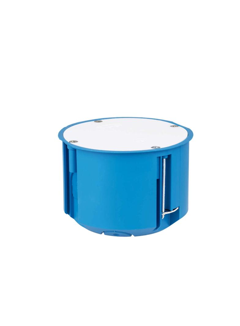 PV80 ,  Puszka inst. do pustych ścian z pokrywą, łączona O 80mm, niebieski