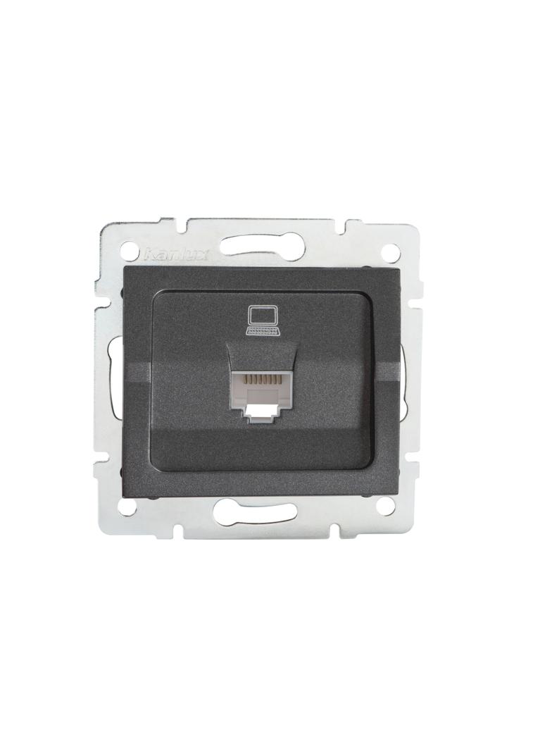LOGI Gniazdo komputerowe pojedyncze (RJ45Cat 5e Jack) Grafit 021390041 25285 KANLUX