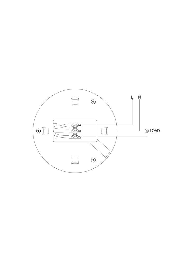 CZUJNIK RUCHU CR-3, MAX 1200W, AC220-240V, 50/60HZ, KĄT DZIAŁANIA 360*, ZASIĘG 6M ± 2,2-4M, IP20, NI