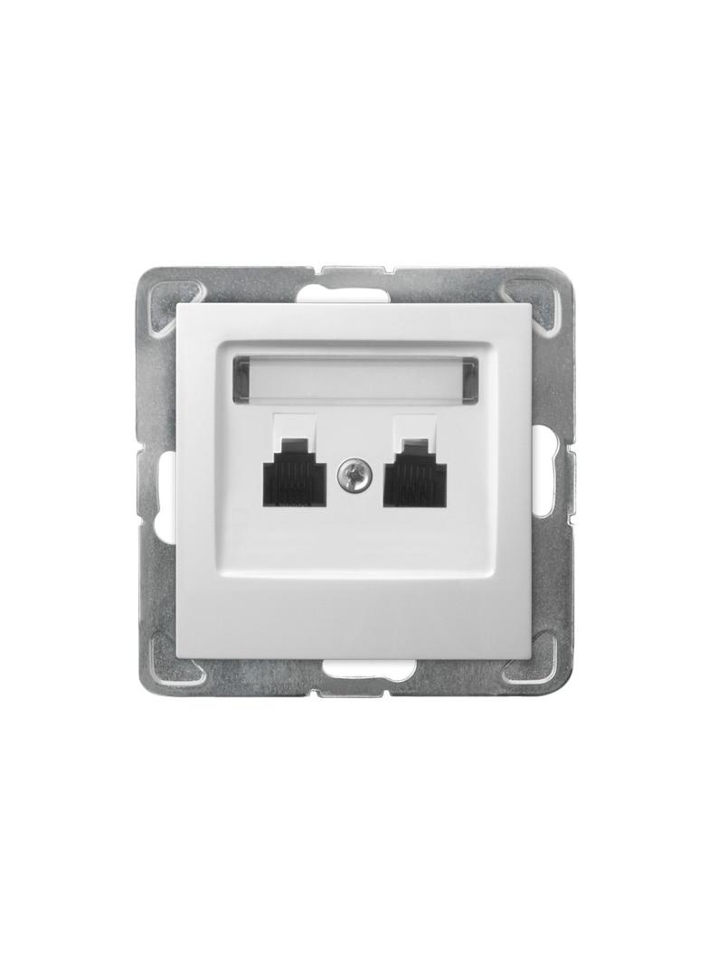 IMPRESJA Gniazdo telefoniczne podwójne równoległe - kolor biały