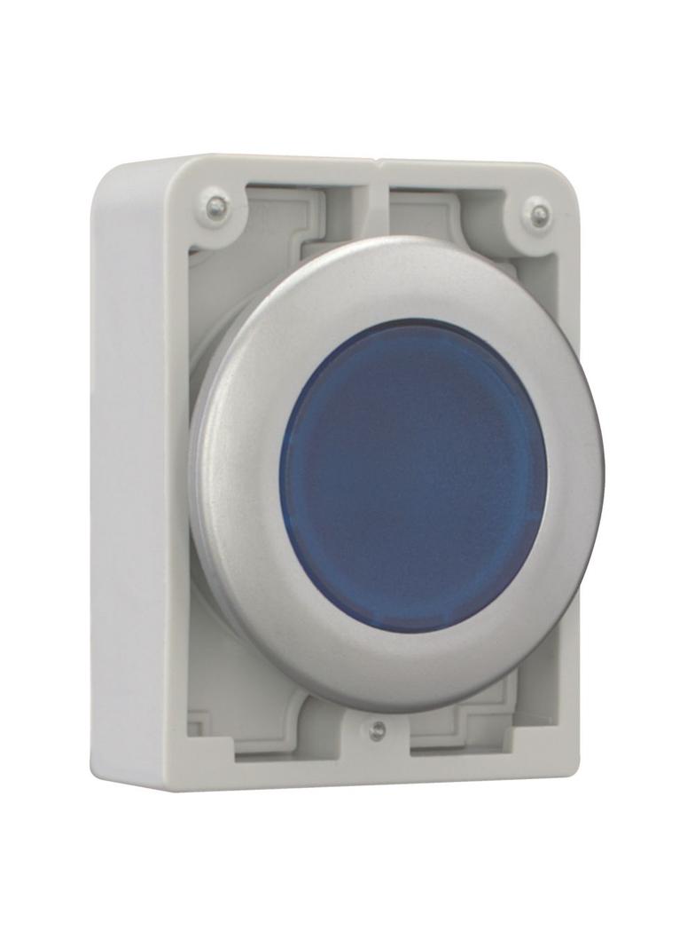 M30C-FDL-B Przycisk podświetlany 30mm płaski niebieski z samopowrotem 182940 EATON