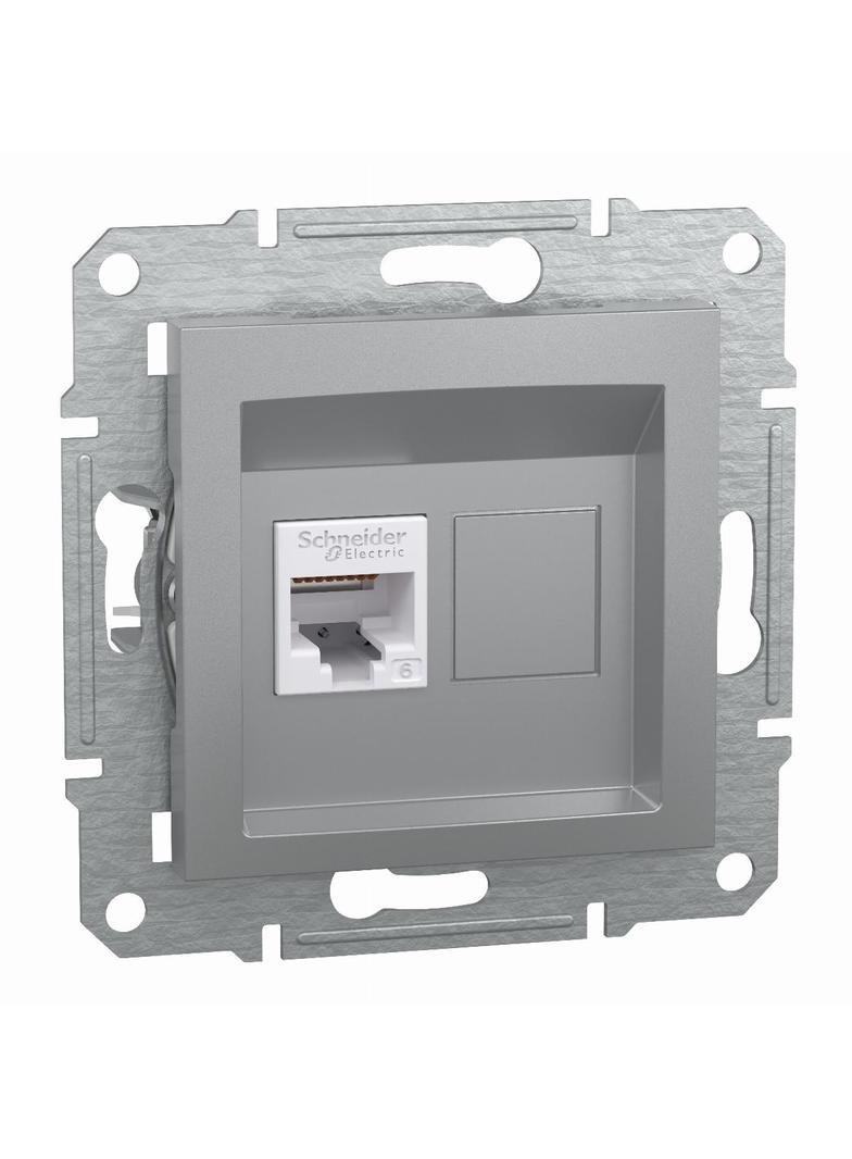 Asfora, gniazdo komputerowe RJ45 kat.6, UTP, bez ramki, aluminium