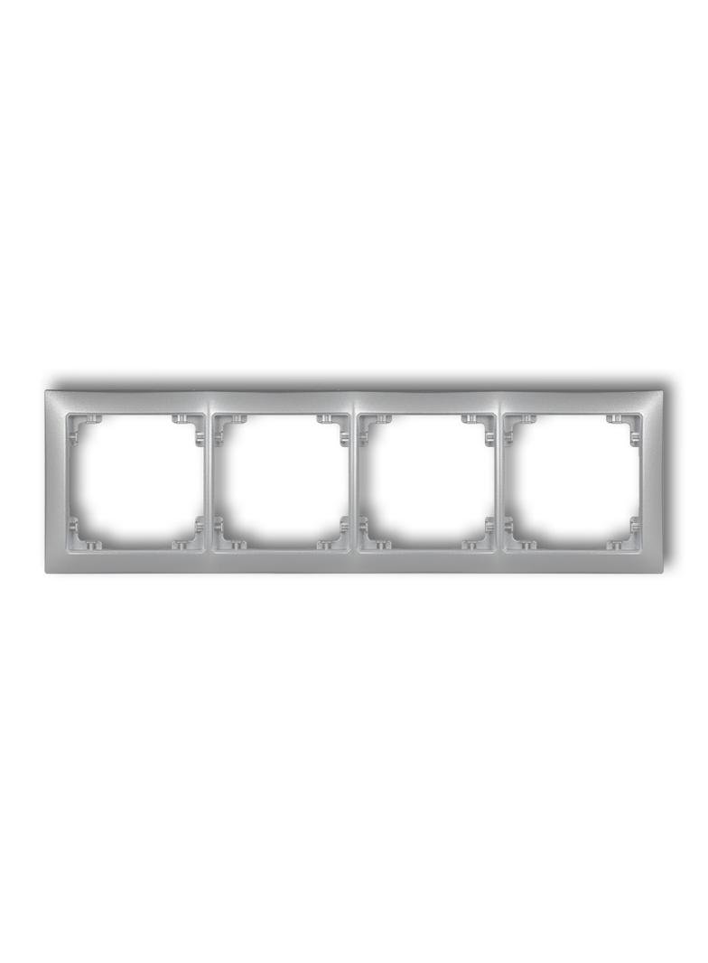 DECO Ramka poczwórna z tworzywa DECO Soft srebrny metalik 7DRSO-4 KARLIK