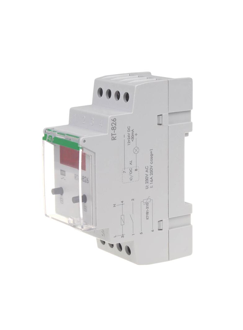 Cyfrowy regulator temperatury -25-130stC z LCD - montaż DIN styk: 1Z 230V AC bez sondy temp. RT-826 F&F
