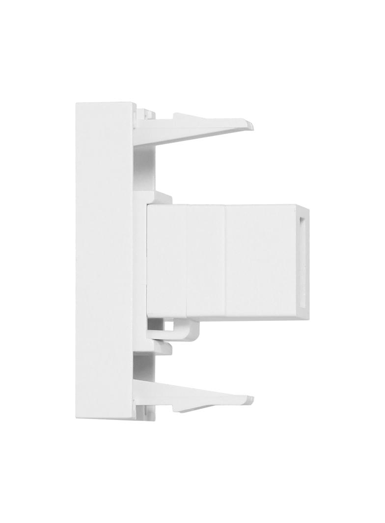 NOEN USB data, gniazdo modułowe 22,5x45mm USB data 2.0, przelotka, białe OR-GM-9010/W/USBDAT1 ORNO