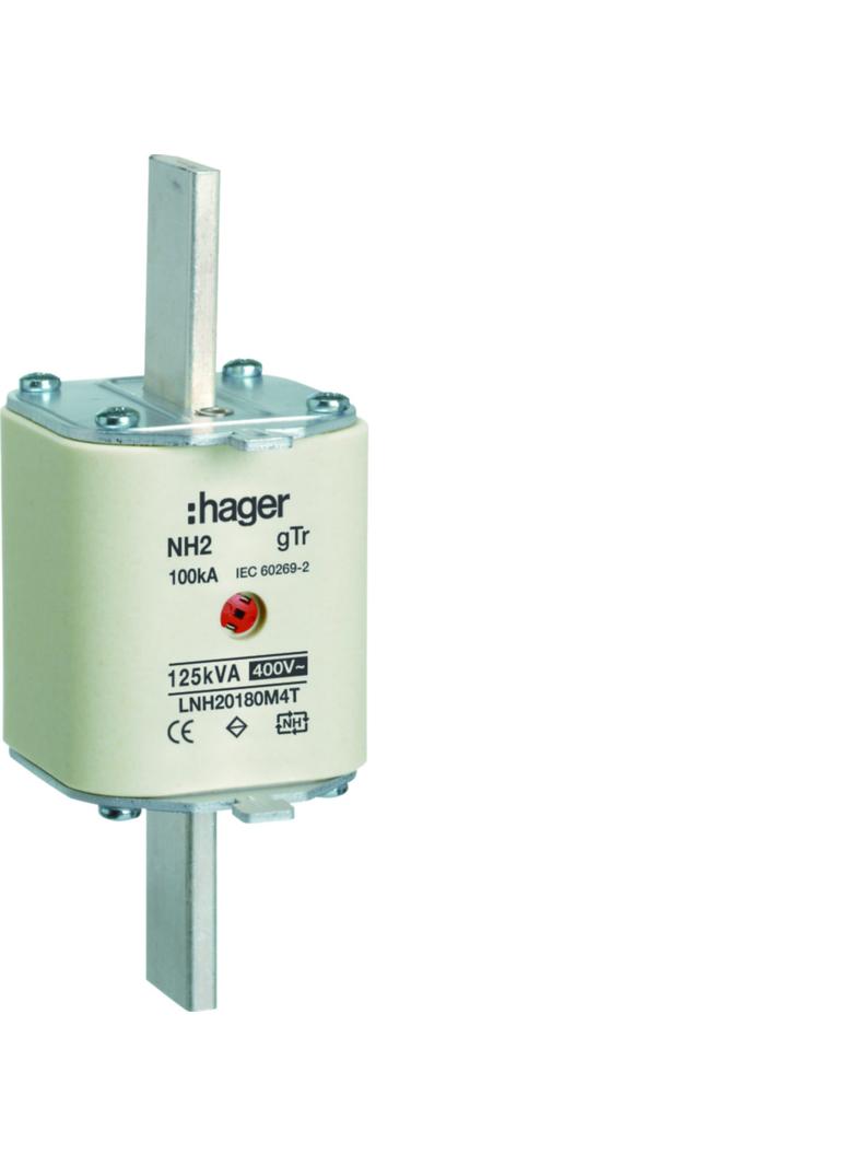 Wkładka bezp. nożowa NH2 wsk.podw. uchwyt nieiz. gTr 180A 400VAC LNH20180M4T HAGER