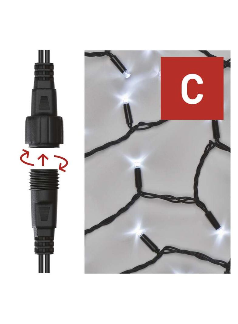 Lampki świąteczne łączone Profi 100LED 10m zimna biel miga timer D2AC03 EMOS