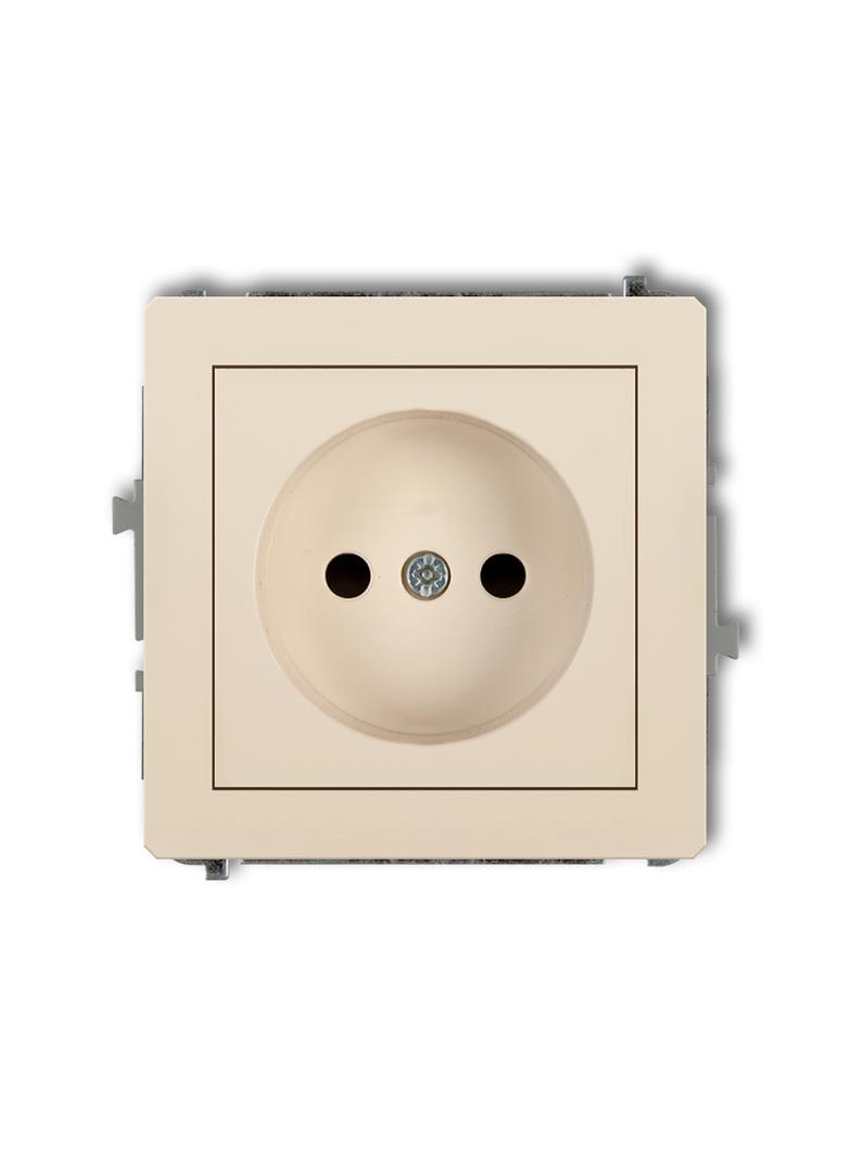 DECO Mechanizm gniazda pojedynczego bez uziemienia 2P (przesłony torów prądowych) beżowy
