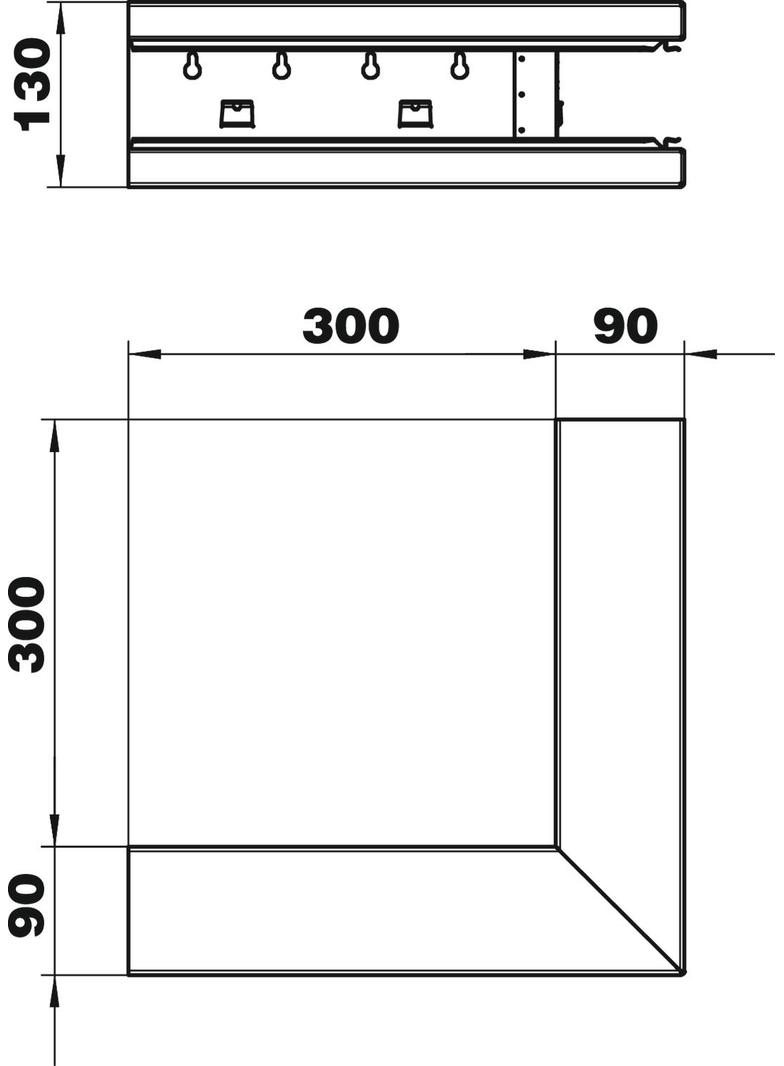 GS-SA90130RW, NAROŻE ZEWN. 90X130 CZ.B.