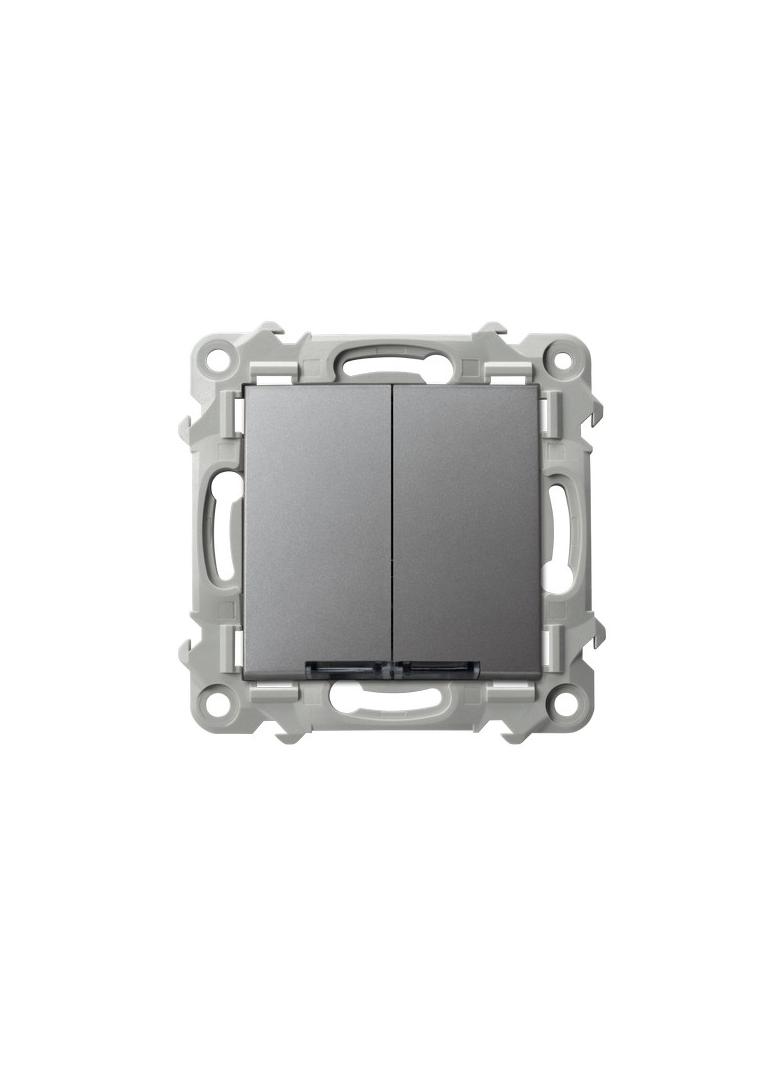 SZAFIR Łącznik dwugrupowy świecznikowy z podświetleniem niebieskim - kolor szary mat