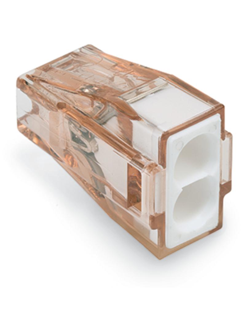 złączka do puszek instalacyjnych 2 x 4 mm2 brązowo-przer./biała