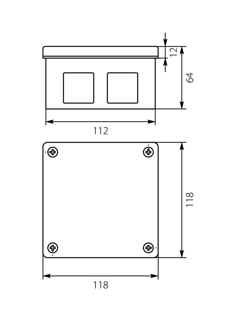 VP-53 Puszka n/t 118x118x68 IP55 6-wl dł.gum. Z-ac. biała VP 053-51 61.167 OPATÓWEK