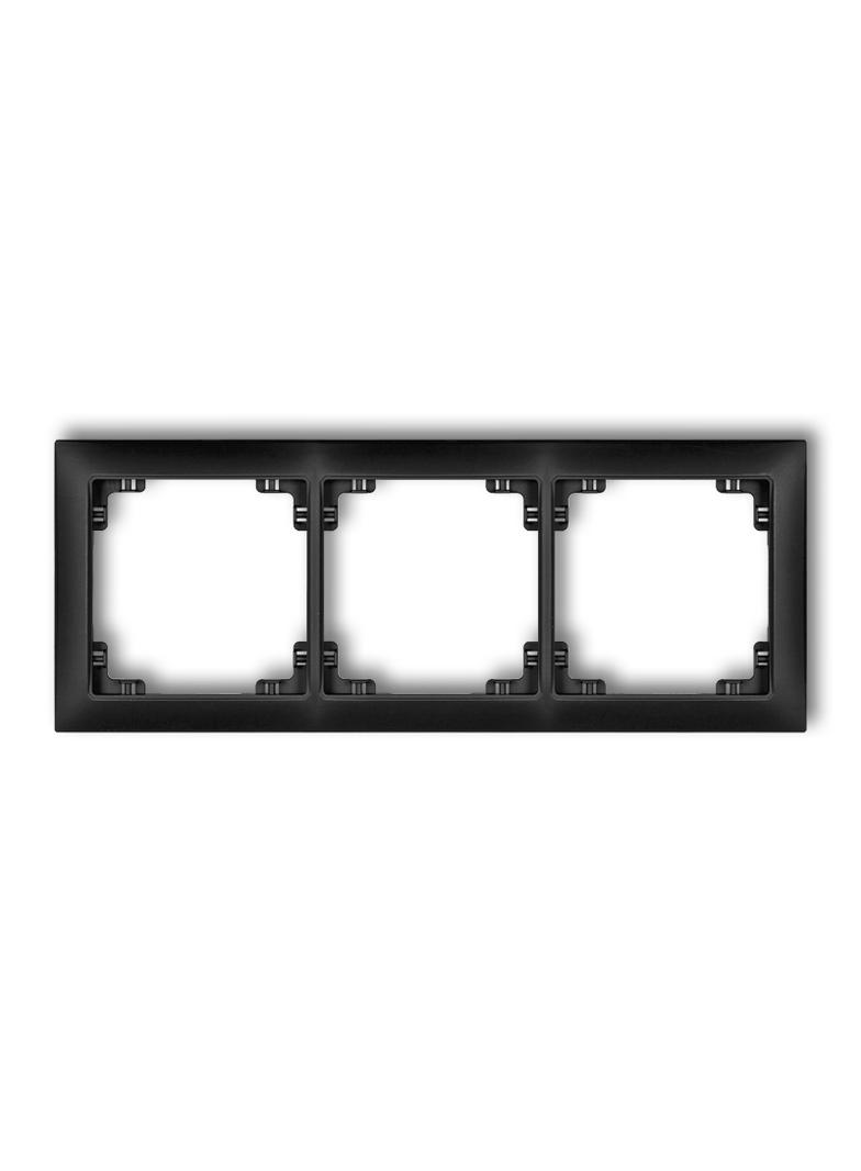 DECO Ramka uniwersalna potrójna z tworzywa DECO Soft czarny mat
