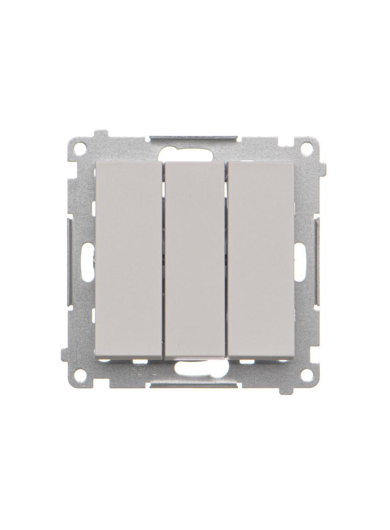 Simon 55 Przycisk zwierny potrójny szybkozłączka Jasnoszary mat
