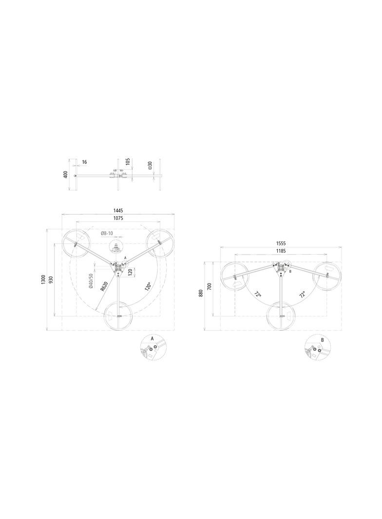 Regulowany statyw do iglic 50 mm z regulacją pionu do 10st. St/tZn