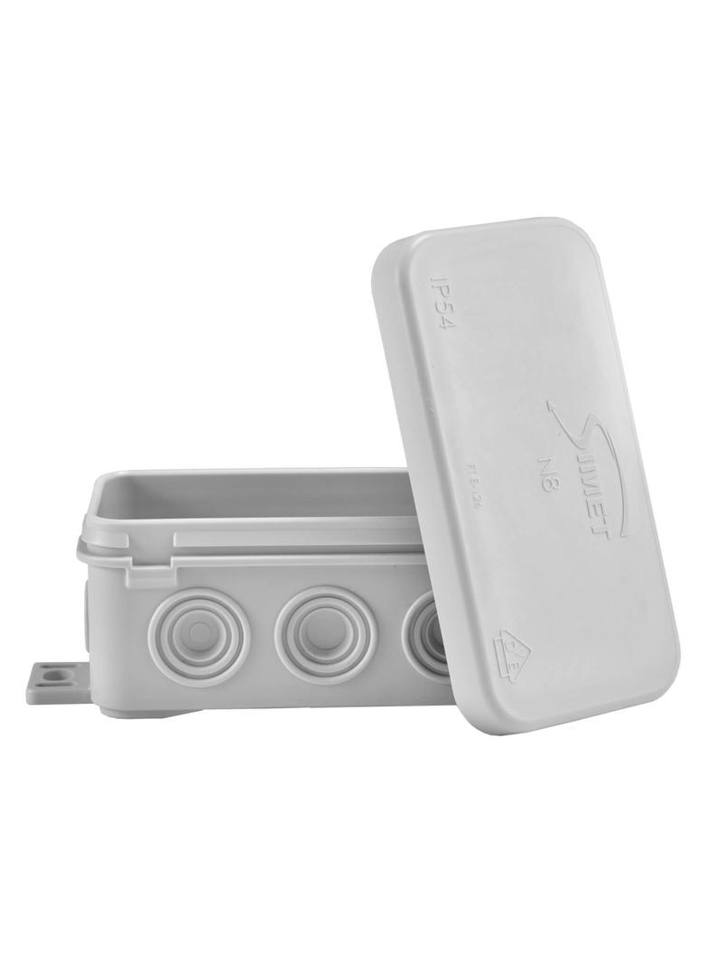 N8 ,  Puszka naścienna z dławicą zintegrowaną, samozatrzaskowa 89*42mm - Seria Fastbox, szary