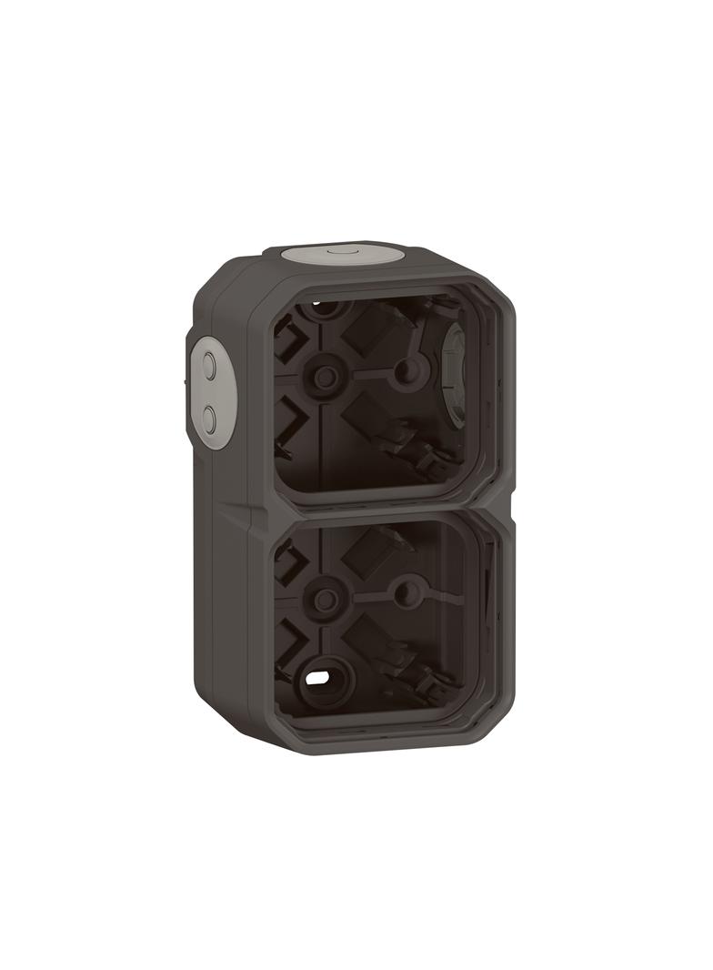 NOWE PLEXO - PUSZKA NATYNKOWA PODWÓJNA Z PRZEPUSTEM MEMBRANOWYM ANTRACYT