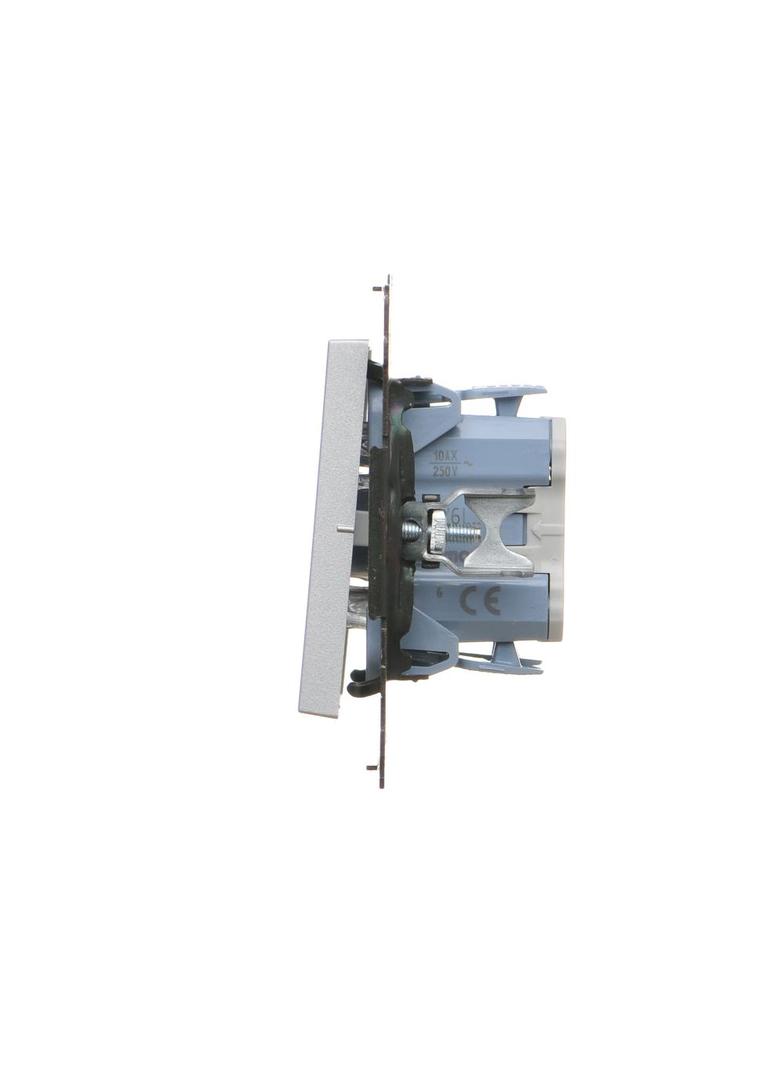 Simon 55 Łącznik schodowy z podświetleniem LED podświetlenie jakW łączniku pojedynczym szybkozłączka Aluminium mat TW6L.01/143 KONTAKT