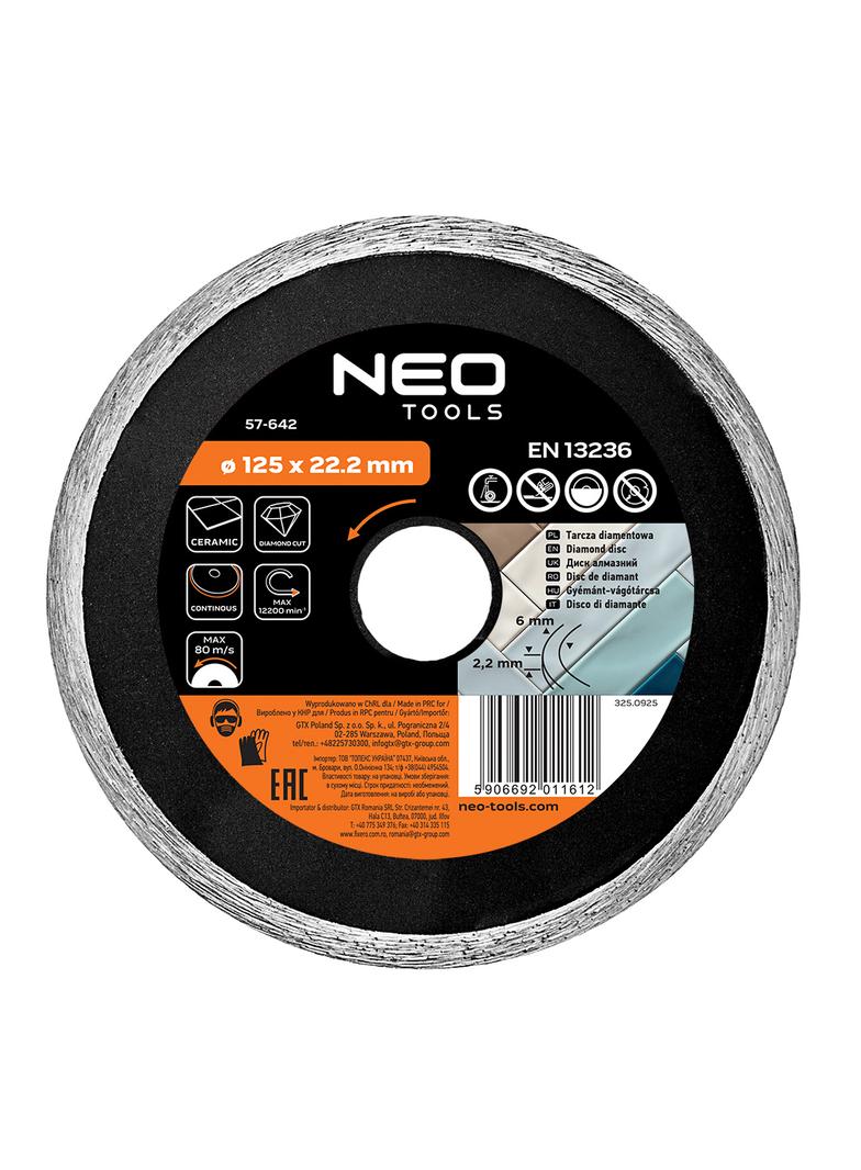 Tarcza diamentowa 125 x 22.2 mm, pełna