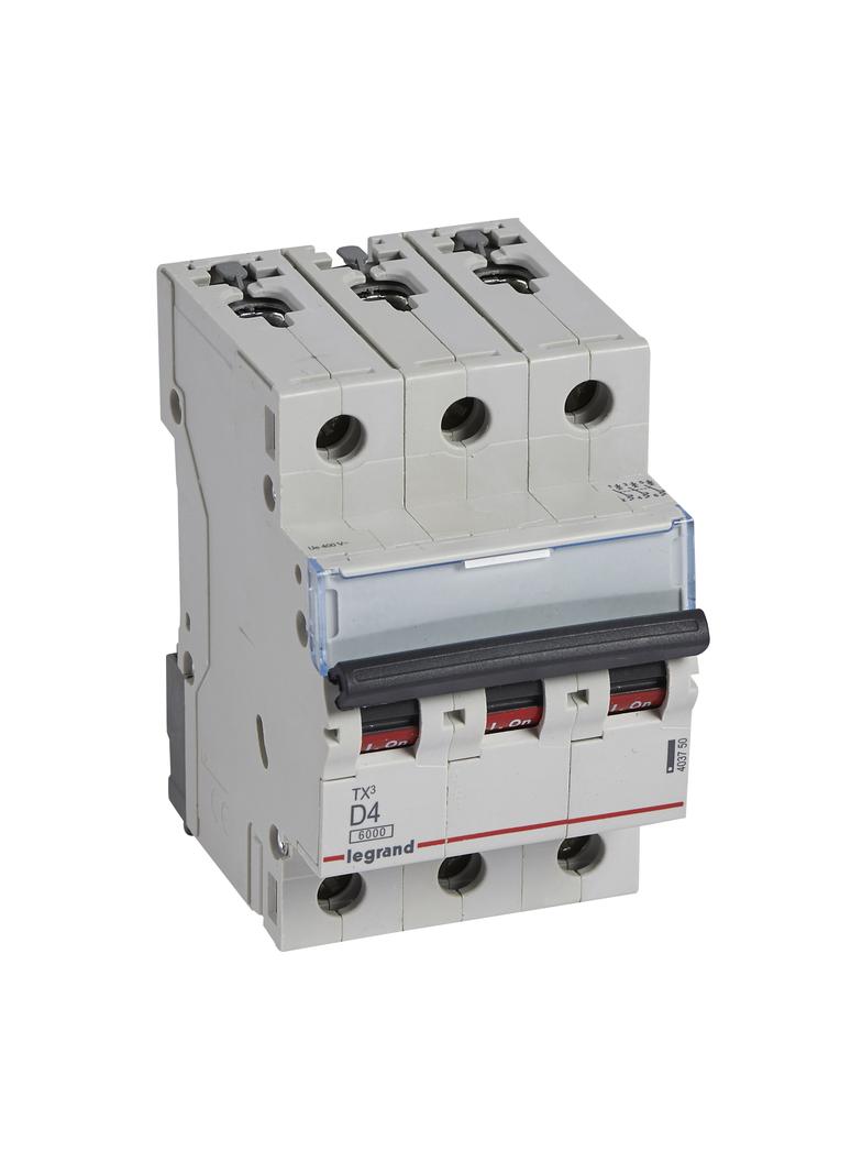 Wyłącznik Nadprądowy S 303 3P D4A 6kA TX3 403750 LEGRAND