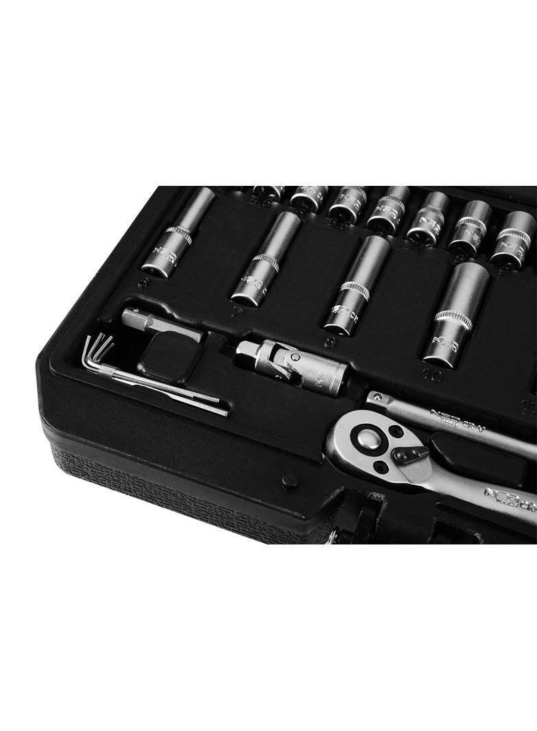 Zestaw kluczy 55 elementów 1/4", satynowy