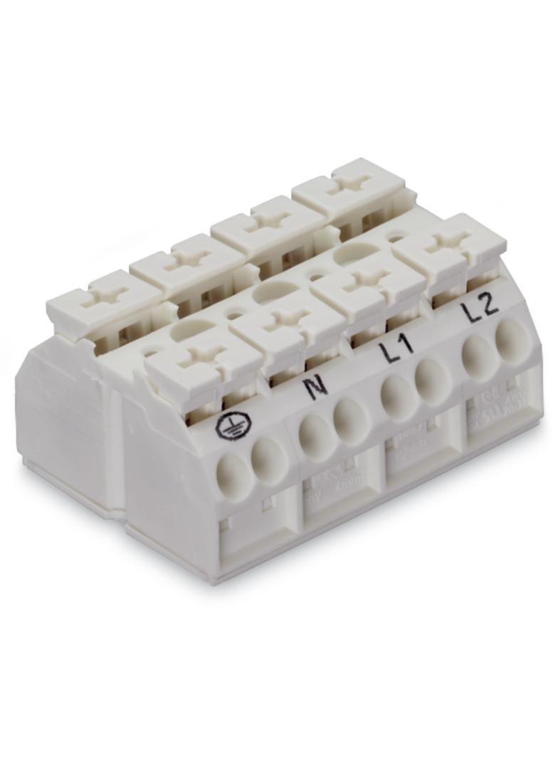 Blok zasilający 4‑biegunowy czarny nadruk PE‑N‑L1‑L2 862‑1604/999‑950 /200szt./ WAGO