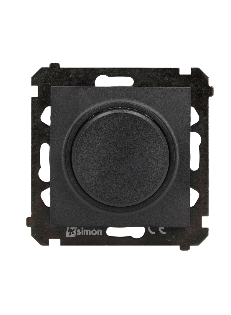 SIMON 55 Ściemniacz obrotowy do LED ściemnialnych 230V 2–200 W Czarny mat TES9L.01/149