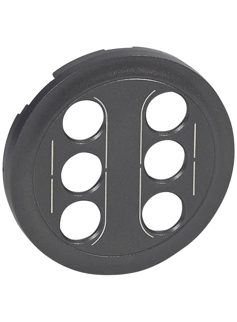 CELIANE - Plakietka do gniazd podwójnych 3xRCA  żeńskich  grafitowa, Legrand