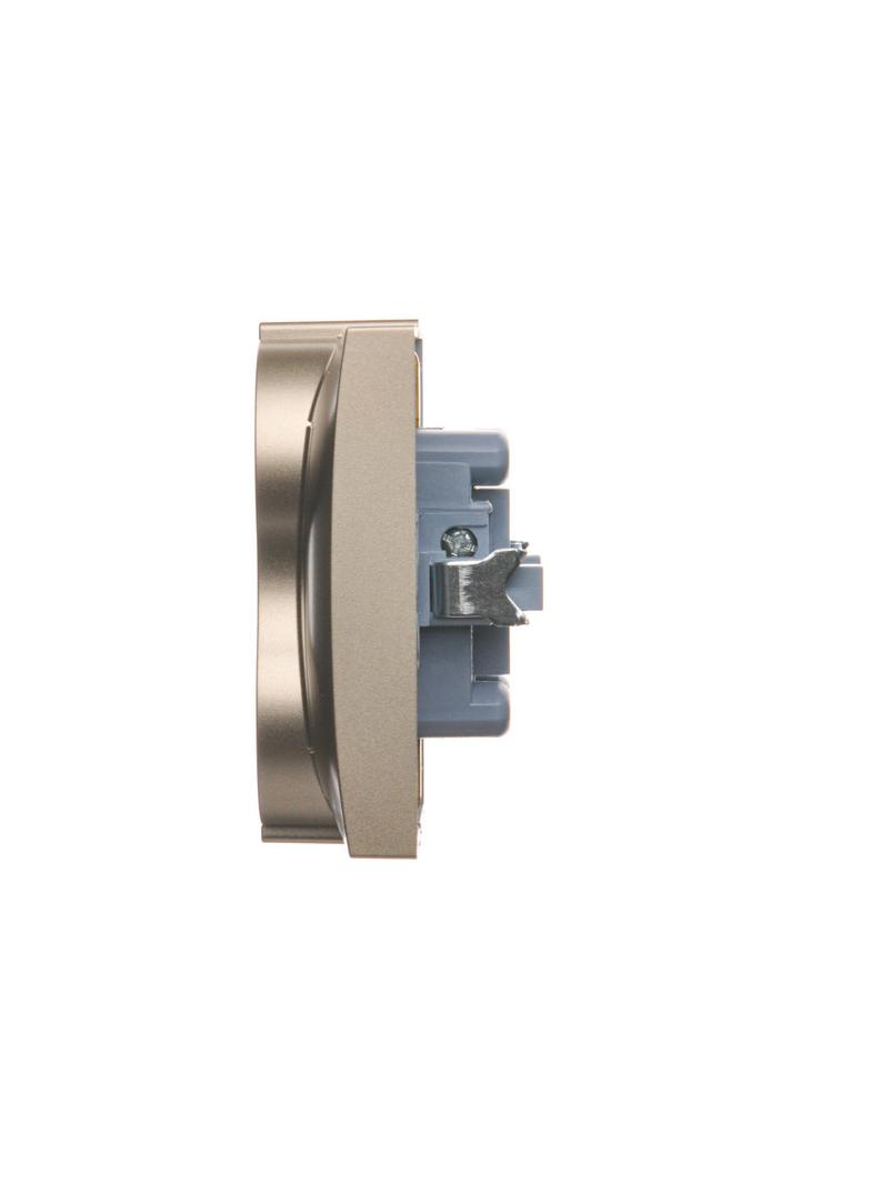 Simon 54 Gniazdo Schuko z przesłonami podwójne 16A z. śrub. złoty mat