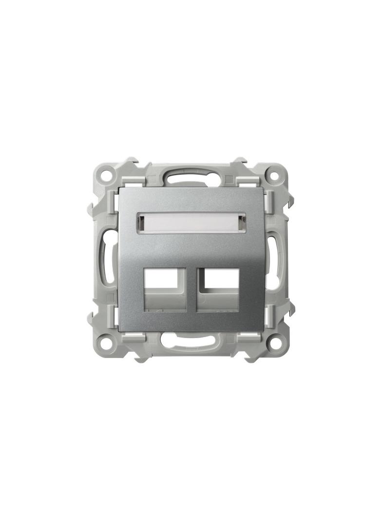 SZAFIR Obudowa gniazda podwójnego typu Keystone skośna - kolor srebro