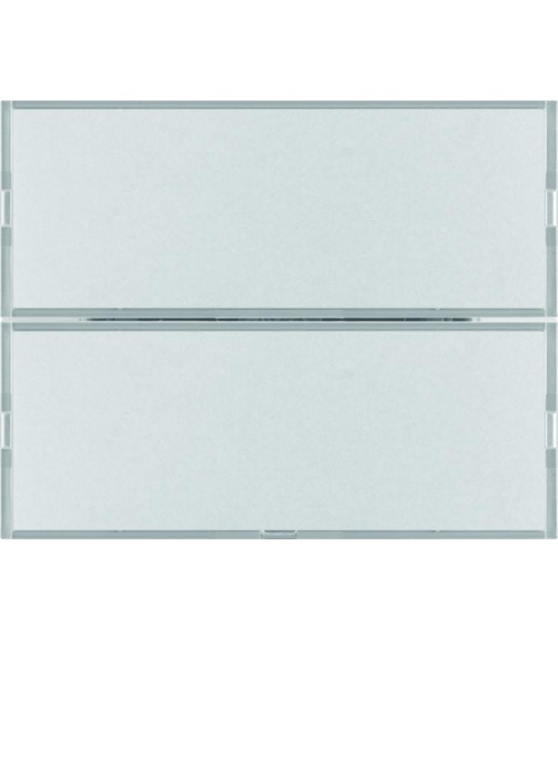 BERKER KNX e/s K.x Przycisk podwójny z polem opis. z diodami LED RGB i czujnikiem temperatury aluminium 80162774 HAGER