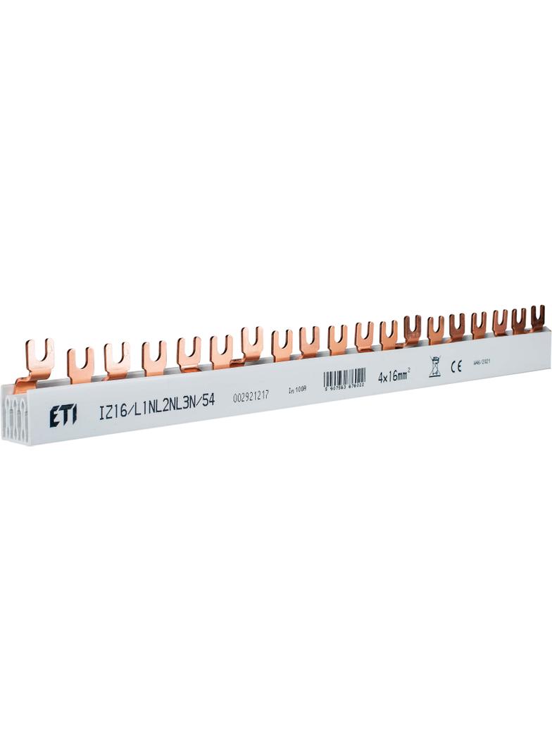 Szyna łączeniowa widełkowa 4P 100A 16mm2 (54mod.) IZ16/L1NL2NL3N/54 002921217 ETI