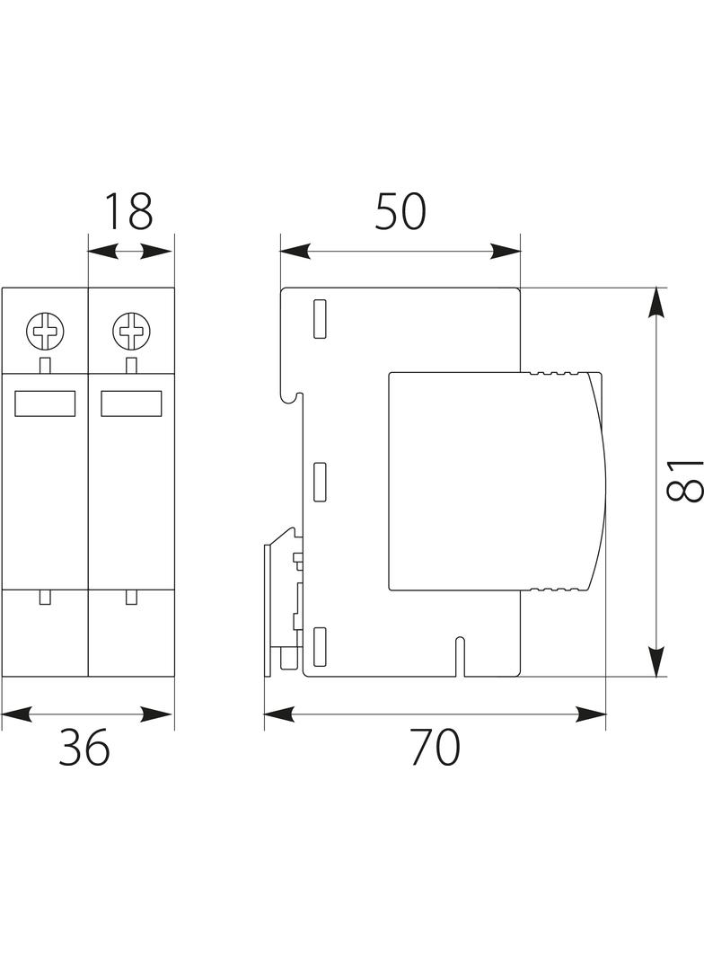 Ogranicznik przepięć PV 2P (T2 DC) 1000VDC BY7-40/2-1000 87.745 OPATÓWEK