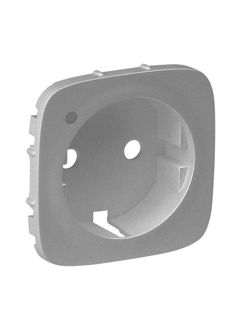 VALENA ALLURE - PLAKIETKA ALUMINIUM GNIAZDA POJEDYNCZEGO SCHUKO Z PODŚWIETLENIEM LED, Legrand