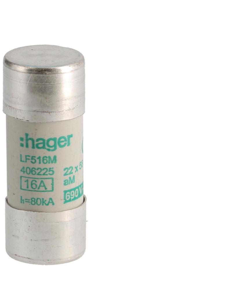 Wkładka bezpiecznikowa cylindryczna CH-22 22x58mm aM 16A 690VAC LF516M HAGER