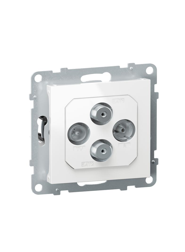 SUNO - Gniazdo TV-R-2xSAT - końcowe - 1.5 dB, Biały, Legrand